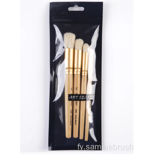 Profesjonele stencil Brush set BroSh Houten handgreep